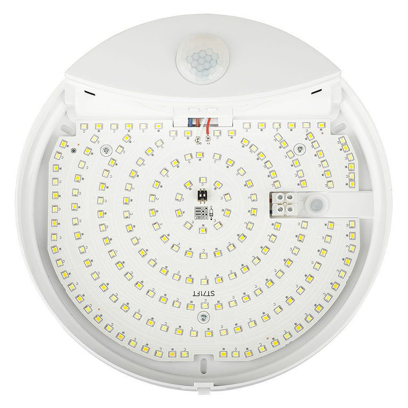Plafoniera Led 15w Ip44 Senzor De Miscare 3in1 - Alb