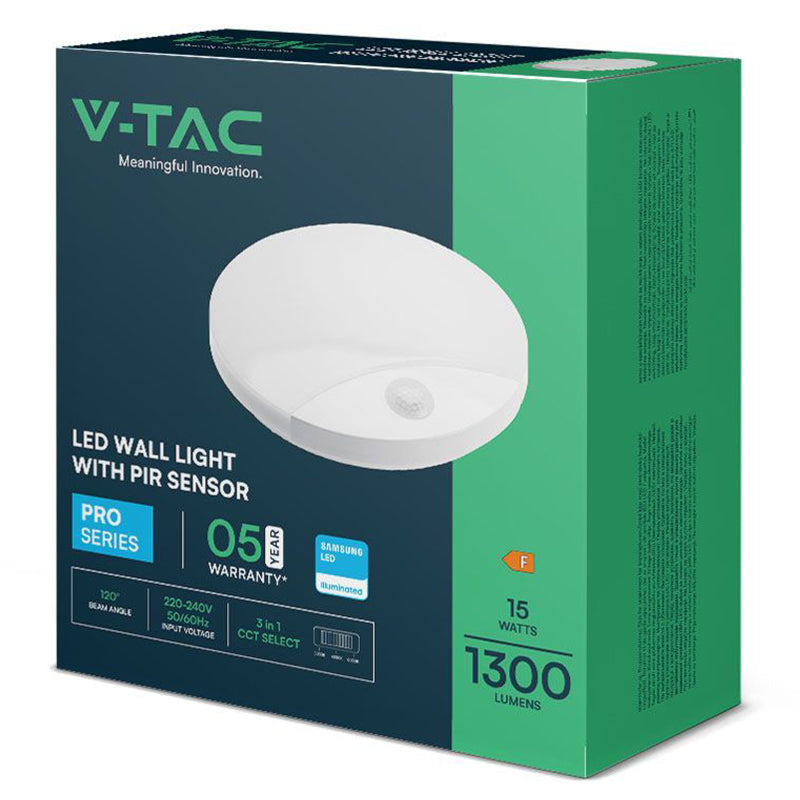 Plafoniera Led 15w Ip44 Senzor De Miscare 3in1 - Alb