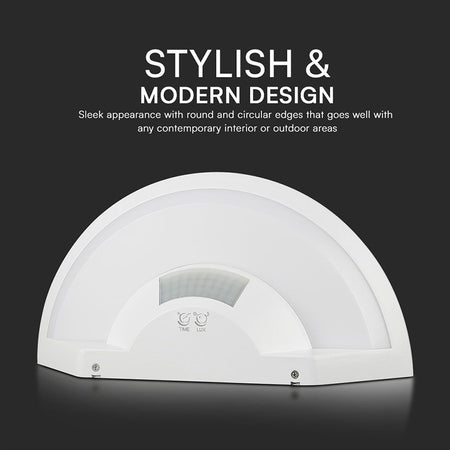 Lampa Perete Led 10w Ip54 Senzor De Miscare 3in1 - Alb