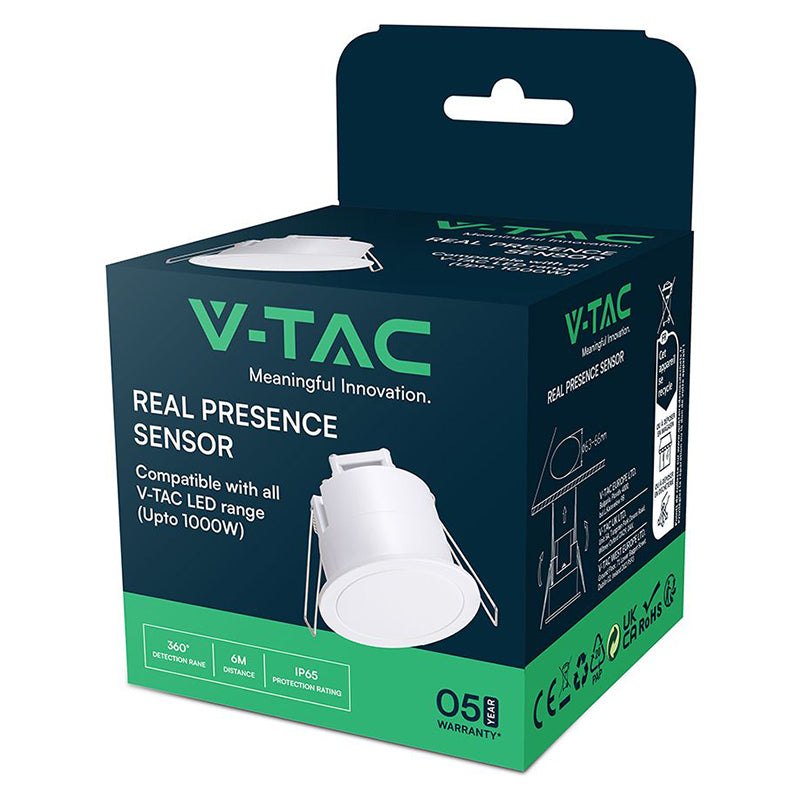 Senzor prezență acoperire 3m, 1000W, IP65, alb V-Tac SKU-23429