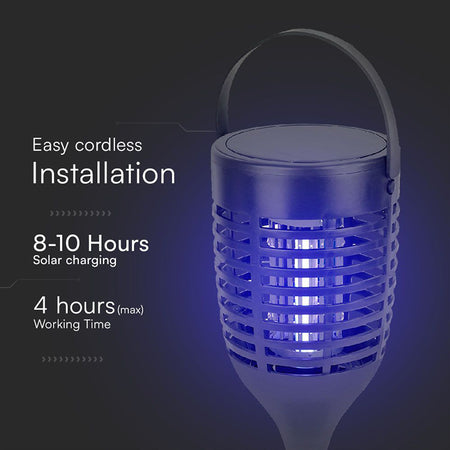 Aparat anti-insecte cu încărcare solară 3în1 1,3 W V-Tac SKU-23459