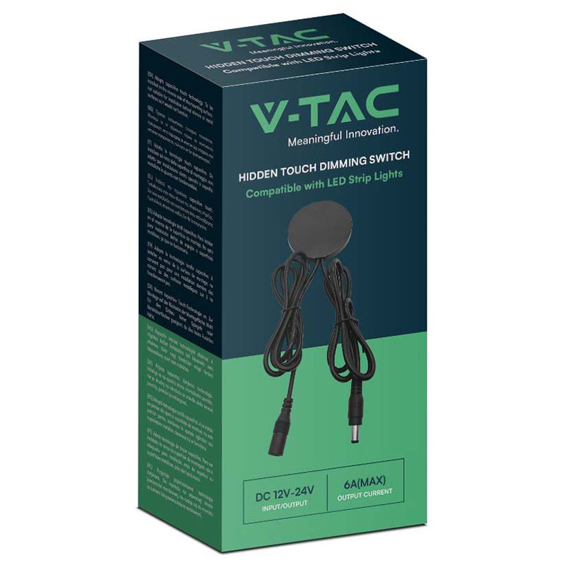 Senzor smart touch dimabil pentru bandă LED negru 12-24 V V-Tac SKU-23466