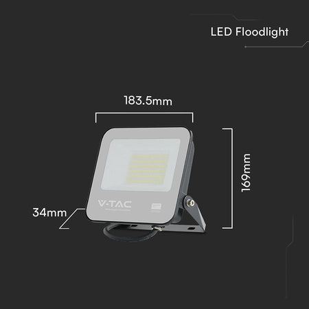 Reflector Led Smd 50w 6500k Ip65 Cablu 1m Cip Samsung - Gri