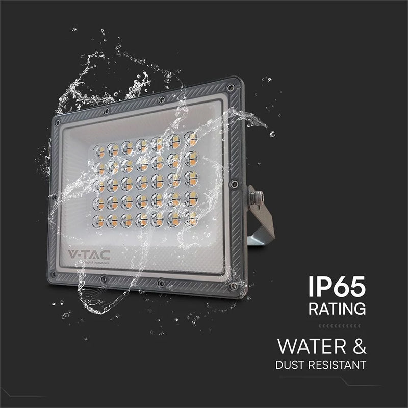 Reflector LED SMD 30 W 3in1 IP65, cablu, gri, V-Tac SKU-23613