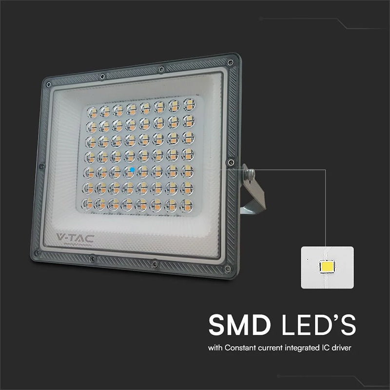 Reflector LED SMD 50 W 3in1 IP65, cablu, aluminiu gri, V-Tac SKU-23614