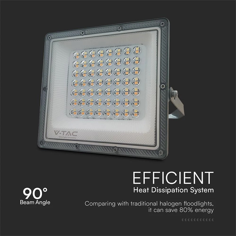 Reflector LED SMD 50 W 3in1 IP65, cablu, aluminiu gri, V-Tac SKU-23614