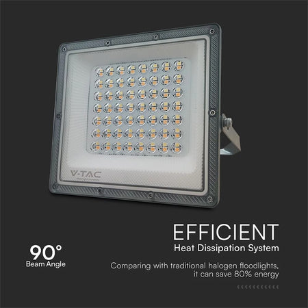 Reflector LED SMD 50 W 3in1 IP65, cablu, aluminiu gri, V-Tac SKU-23614