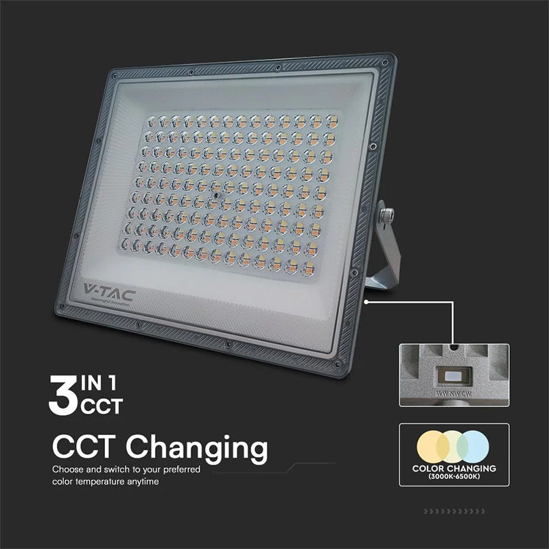 Reflector LED SMD 100W 3in1 IP65 aluminiu gri V-Tac SKU-23615
