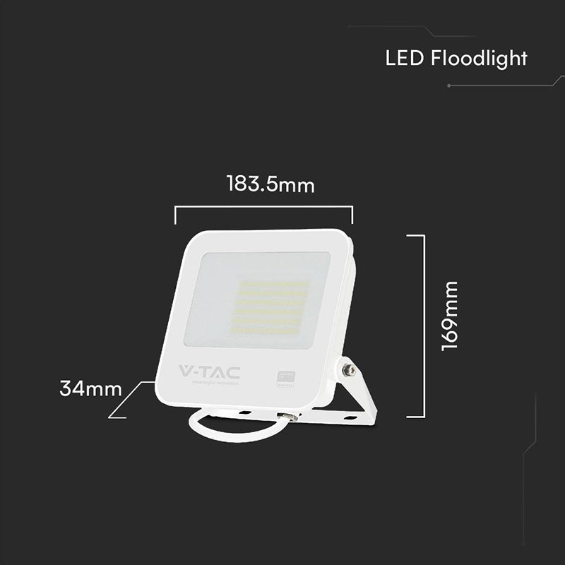 Reflector Led Smd 50w 6500k Ip65 Ci Samsung - Alb/gri