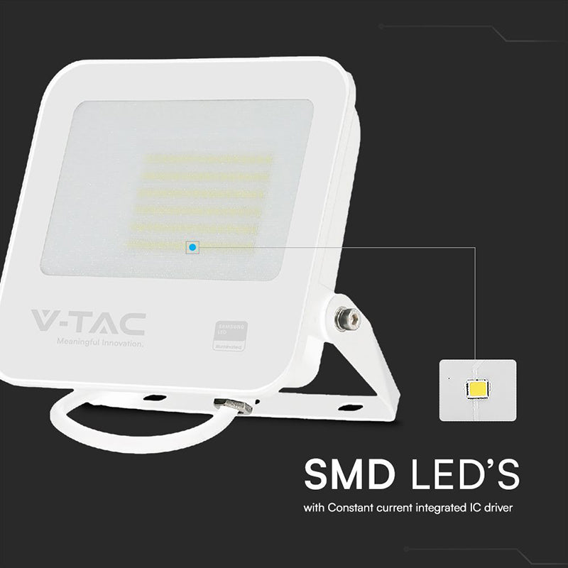 Reflector Led Smd 50w 6500k Ip65 Ci Samsung - Alb/gri