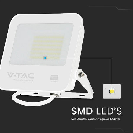Reflector Led Smd 50w 6500k Ip65 Ci Samsung - Alb/gri