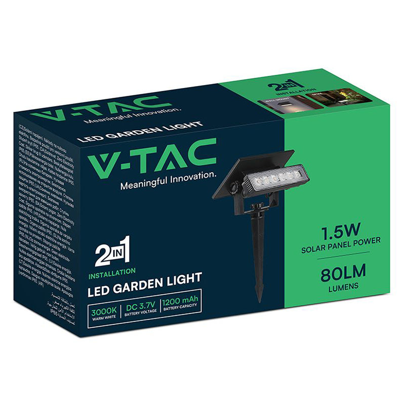 Lampă LED solară 0.9 W 3000 K 2in1 IP65 gradină V-Tac SKU-23757