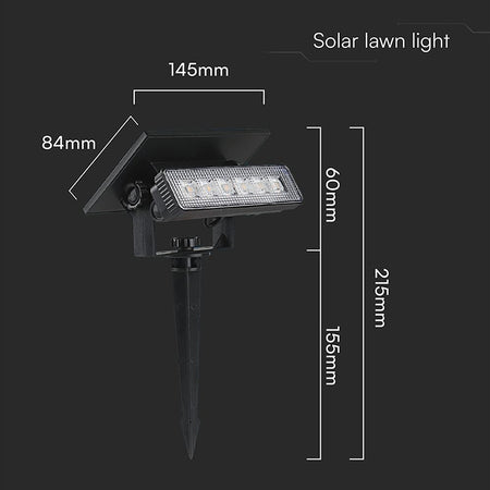 Lampă LED solară 0.9 W 3000 K 2in1 IP65 gradină V-Tac SKU-23757