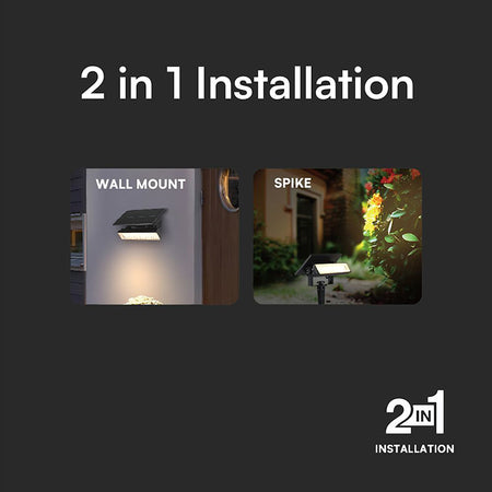 Lampă LED solară 0.9 W 3000 K 2in1 IP65 gradină V-Tac SKU-23757