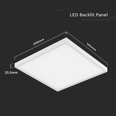 Panou LED 36W 2in1 60 × 60 cm, 4320 lm, 6500K alb rece V-Tac SKU-23766