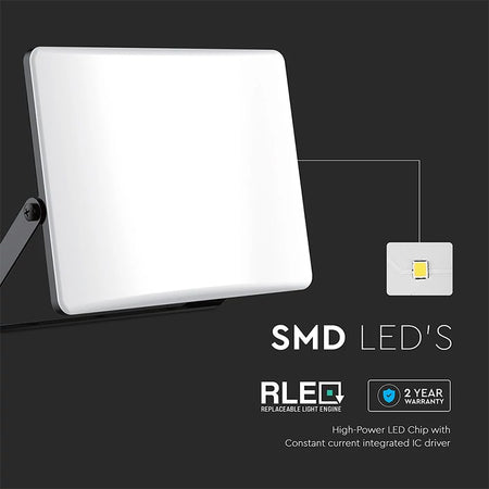 Reflector LED SMD 100W 3in1 IP65 cablu negru V-Tac SKU-23767