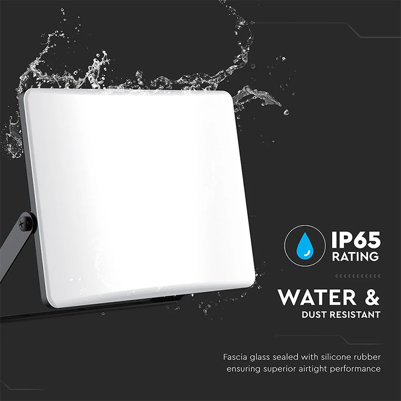 Reflector LED SMD 100W 3in1 IP65 cablu negru V-Tac SKU-23767