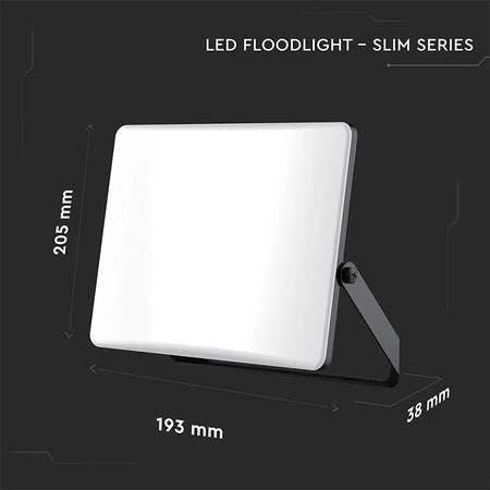Reflector LED SMD 50W 3in1 IP65, cablu, aluminiu, negru V-Tac SKU-23768