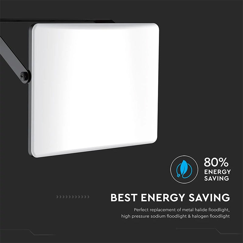 Reflector LED SMD 50W 3in1 IP65, cablu, aluminiu, negru V-Tac SKU-23768