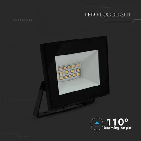 Reflector LED SMD de 10 W cu lumină rece de 6500 K și carcasă neagră IP65 V-Tac SKU-23974