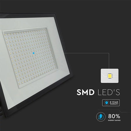 Reflector LED SMD 200 W, 6400 K, IP65, negru, aluminiu, V-Tac SKU-23977