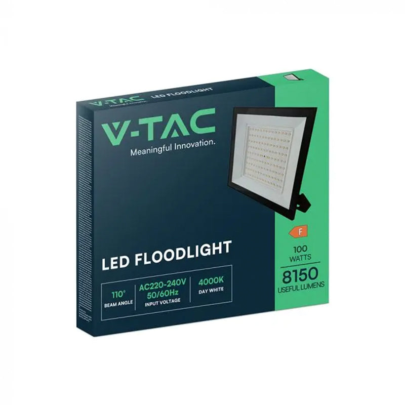 Reflector LED SMD 100W 6400K IP65, negru, exterior, V-Tac SKU-23982