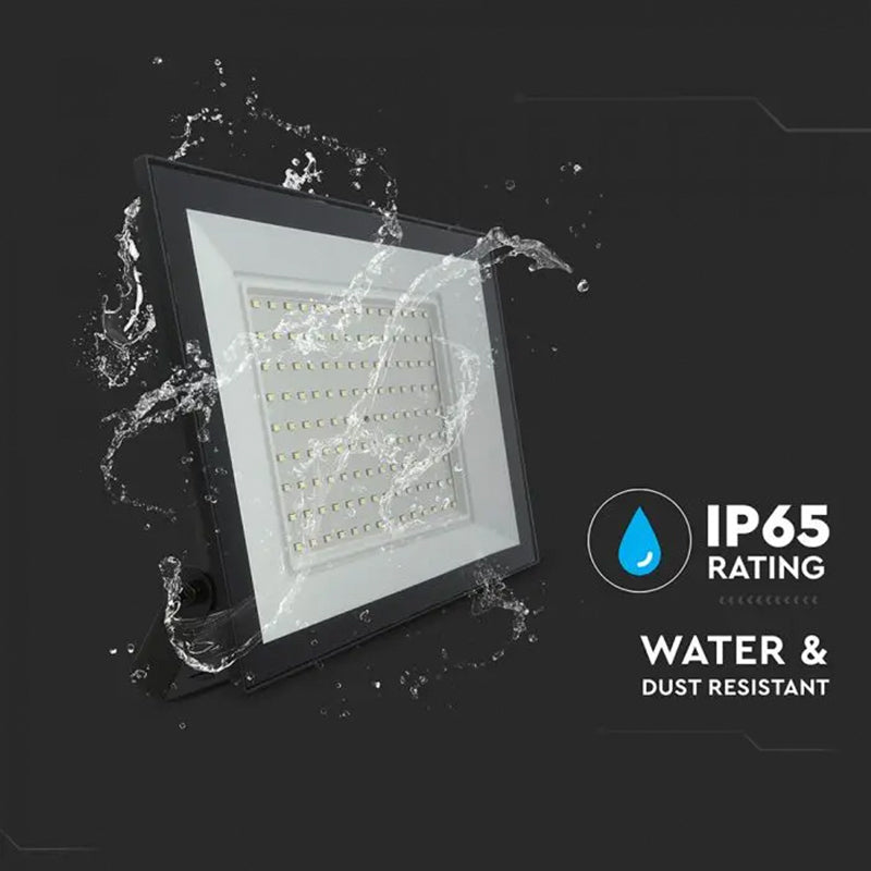 Reflector LED SMD 100W 6400K IP65, negru, exterior, V-Tac SKU-23982
