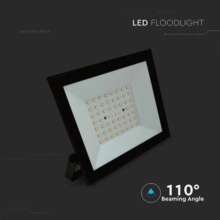 Reflector LED SMD 50W 6500K IP65 negru exterior, aluminiu, V-Tac SKU-23990
