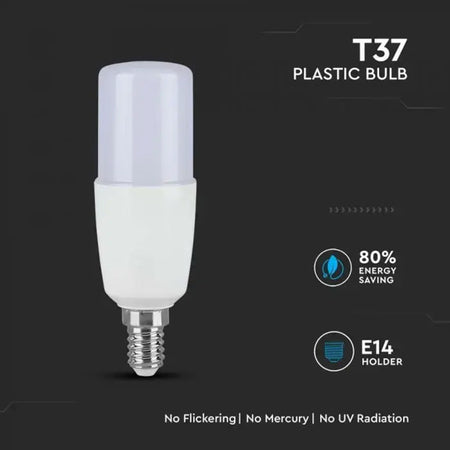 Bec LED T37 cu soclu E14 de 7,5 W și lumină albă rece 6500 K V-Tac SKU-24032