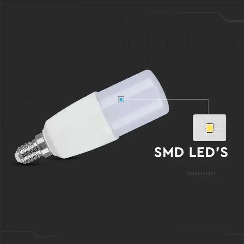 Bec LED T37 cu soclu E14 de 7,5 W și lumină albă rece 6500 K V-Tac SKU-24032