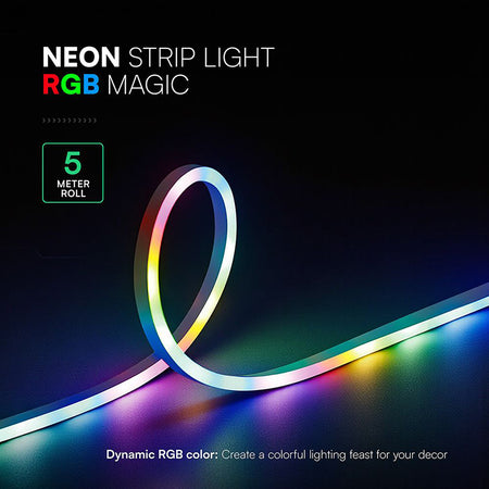 Kit bandă LED Neonflex Magic RGB 5 m, 5 V, 30 LED/m, V-Tac SKU-24050