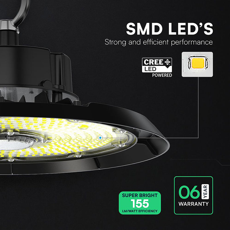Corp de iluminat LED UFO Highbay de 150W cu lumină rece 6500K V-Tac SKU-240766
