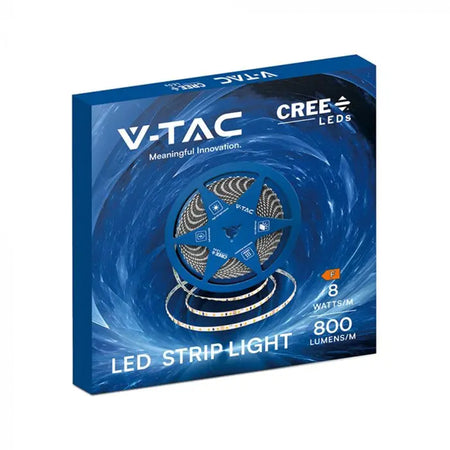 Bandă LED 5 mm 24 V pe rolă de 10 m cu lumină alb rece 6500K V-Tac SKU-240826
