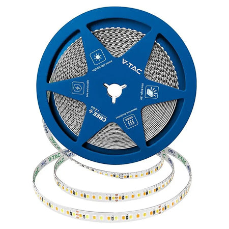 Bandă LED 5 mm 8 W/m 24 V IP20, rolă 10 m, 3in1 cip CREE V-Tac SKU-240836