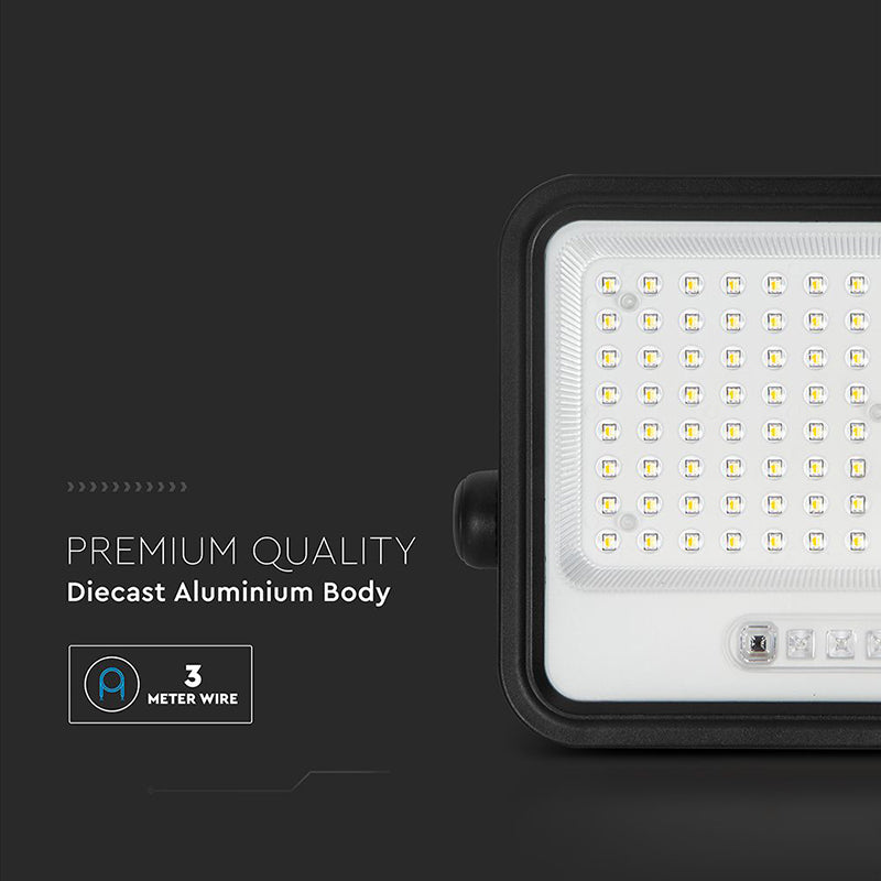 Reflector cu încărcare solară 200 W 7 în 1, negru, V-Tac SKU-24084