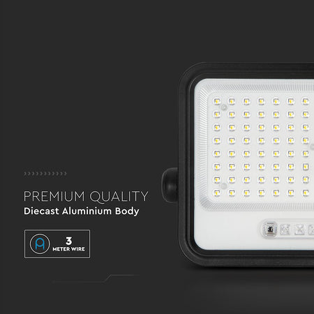 Reflector cu încărcare solară 200 W 7 în 1, negru, V-Tac SKU-24084