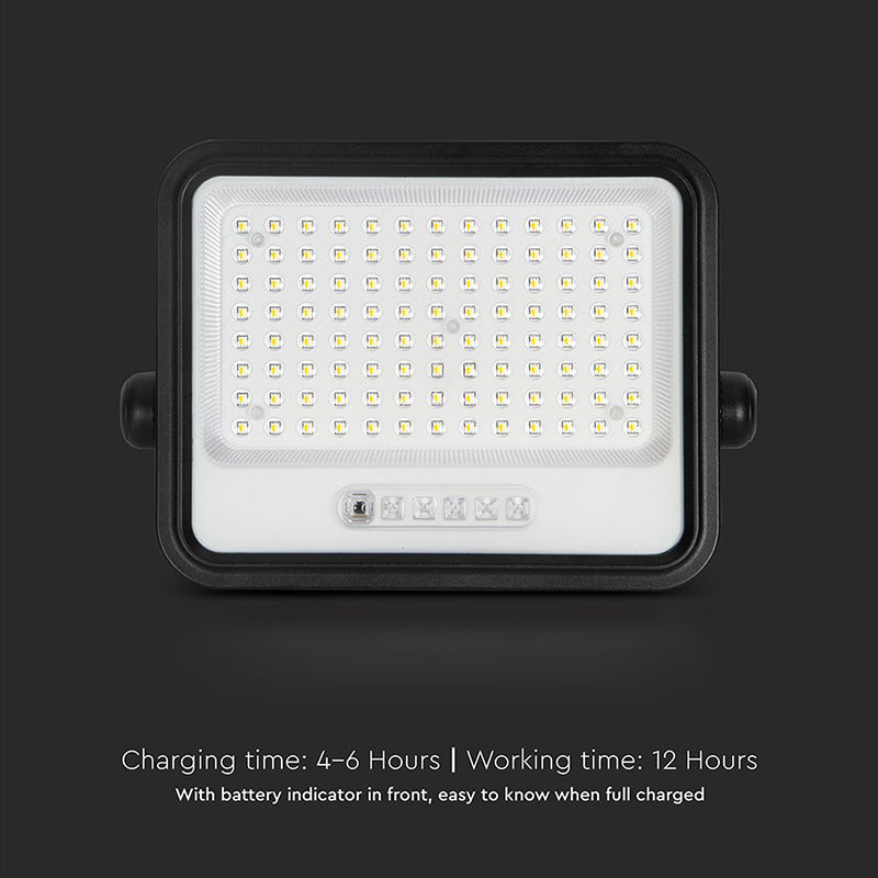 Reflector cu încărcare solară 200 W 7 în 1, negru, V-Tac SKU-24084