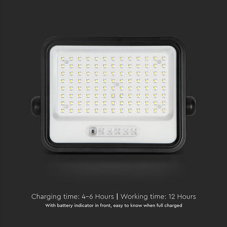 Reflector cu încărcare solară 200 W 7 în 1, negru, V-Tac SKU-24084