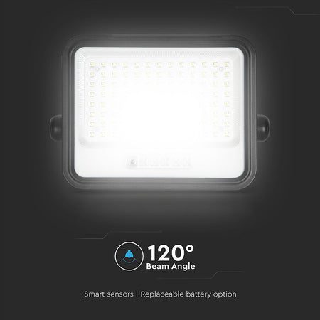 Reflector cu încărcare solară 200 W 7 în 1, negru, V-Tac SKU-24084