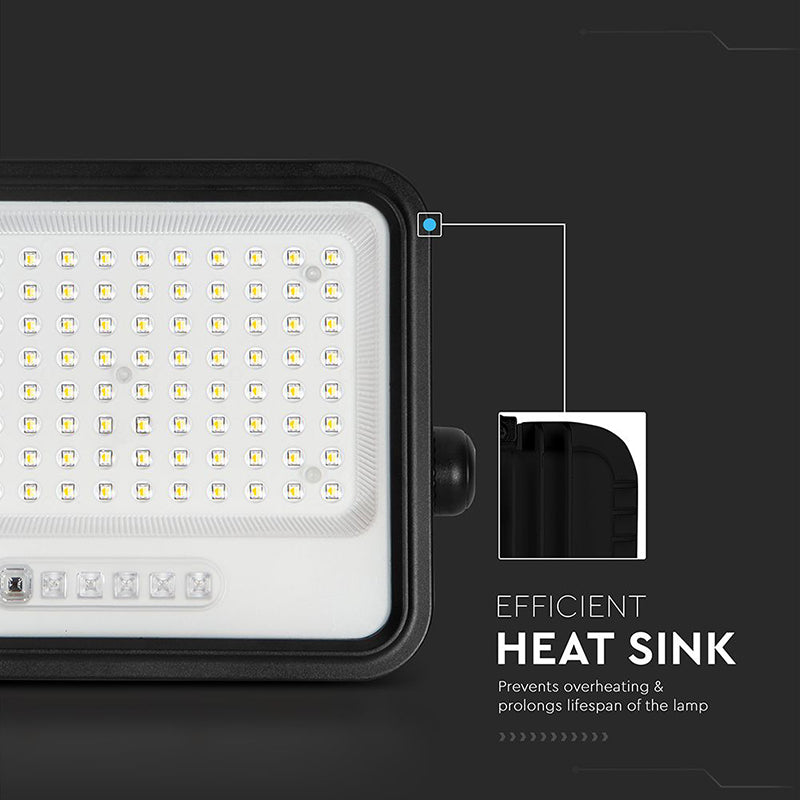 Reflector cu încărcare solară 200 W 7 în 1, negru, V-Tac SKU-24084
