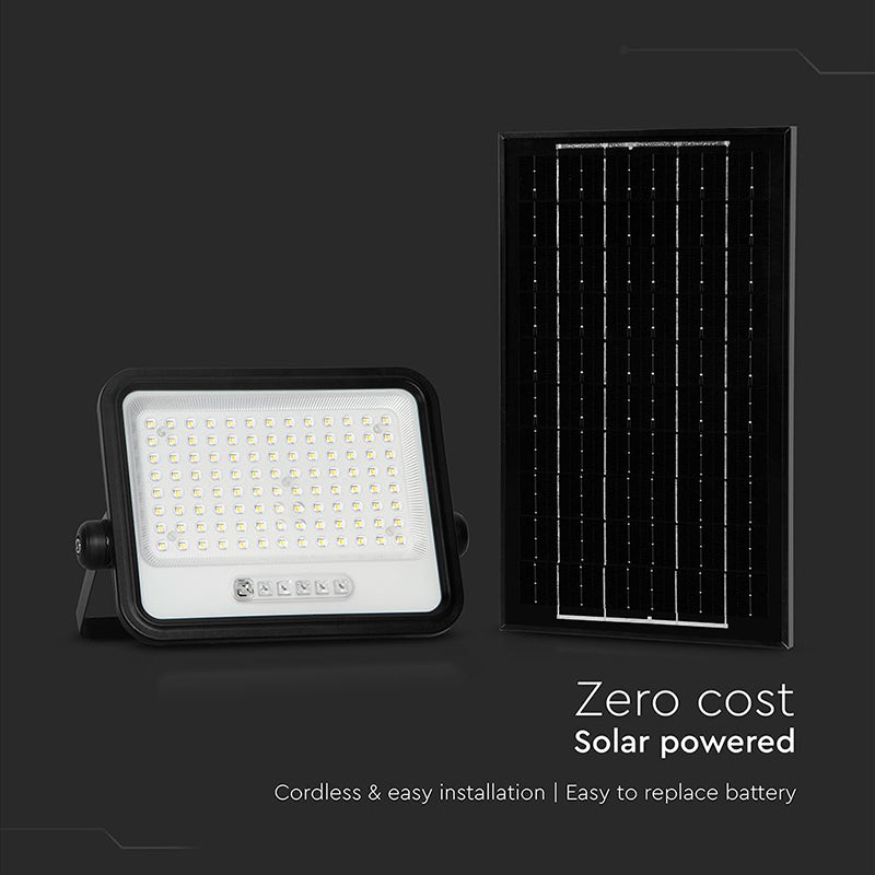 Reflector cu încărcare solară 200 W 7 în 1, negru, V-Tac SKU-24084