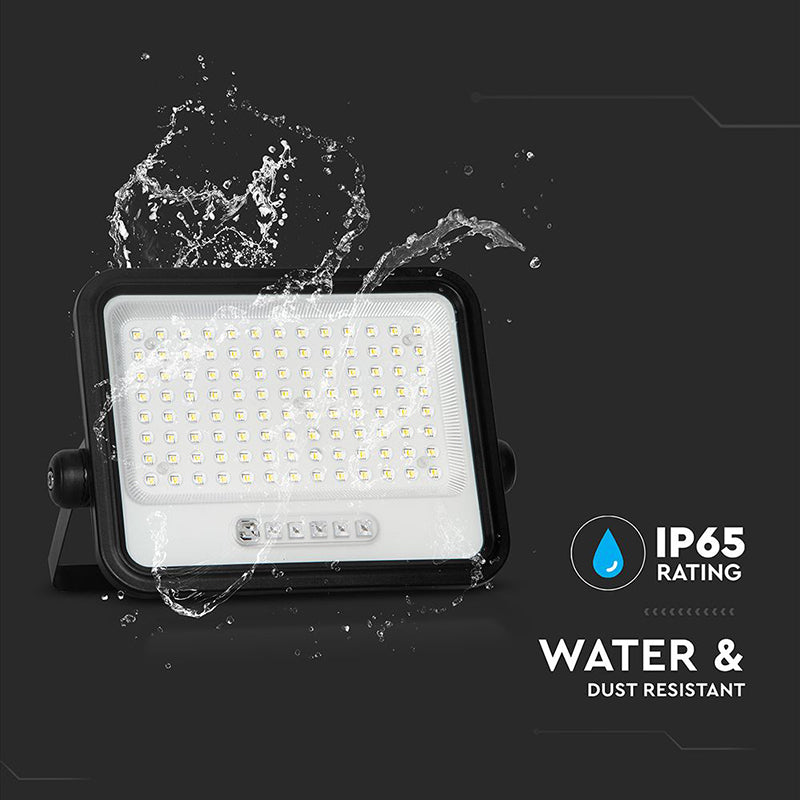 Reflector cu încărcare solară 200 W 7 în 1, negru, V-Tac SKU-24084