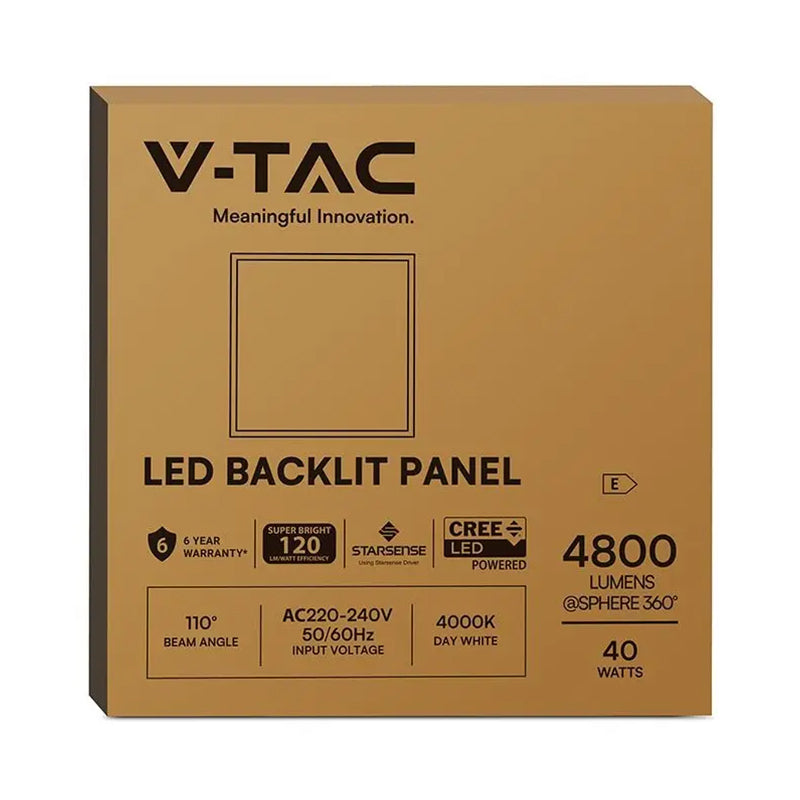 Panou LED incorporabil 40W 60 × 60 cm 4000K cu cip CREE V-Tac SKU-241456