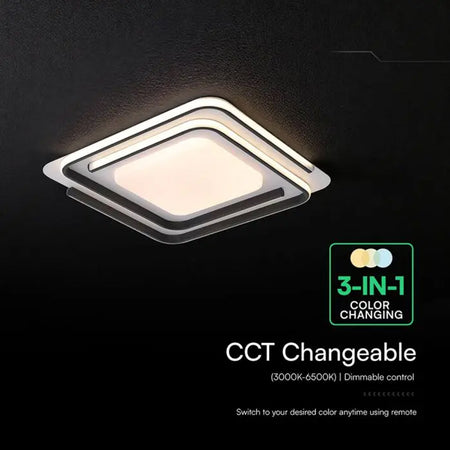 Aplică LED 60W 3 în 1 dimabilă cu telecomandă, lumina reglabilă, alb-negru, V-Tac SKU-24178