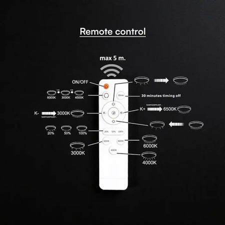 Aplică LED 75 W 3in1 dimabilă cu telecomandă V-Tac SKU-24180
