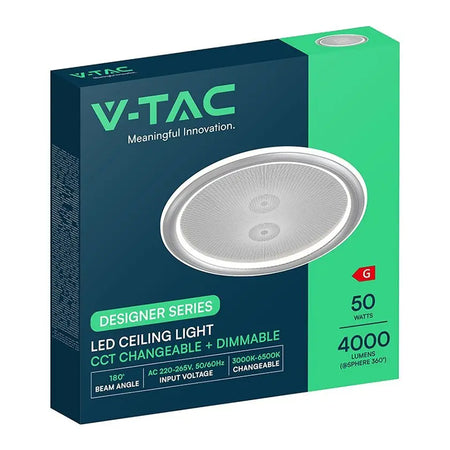 Aplică LED 50W 3in1 dimabilă cu telecomandă, IP20, gri, V-Tac SKU-24182