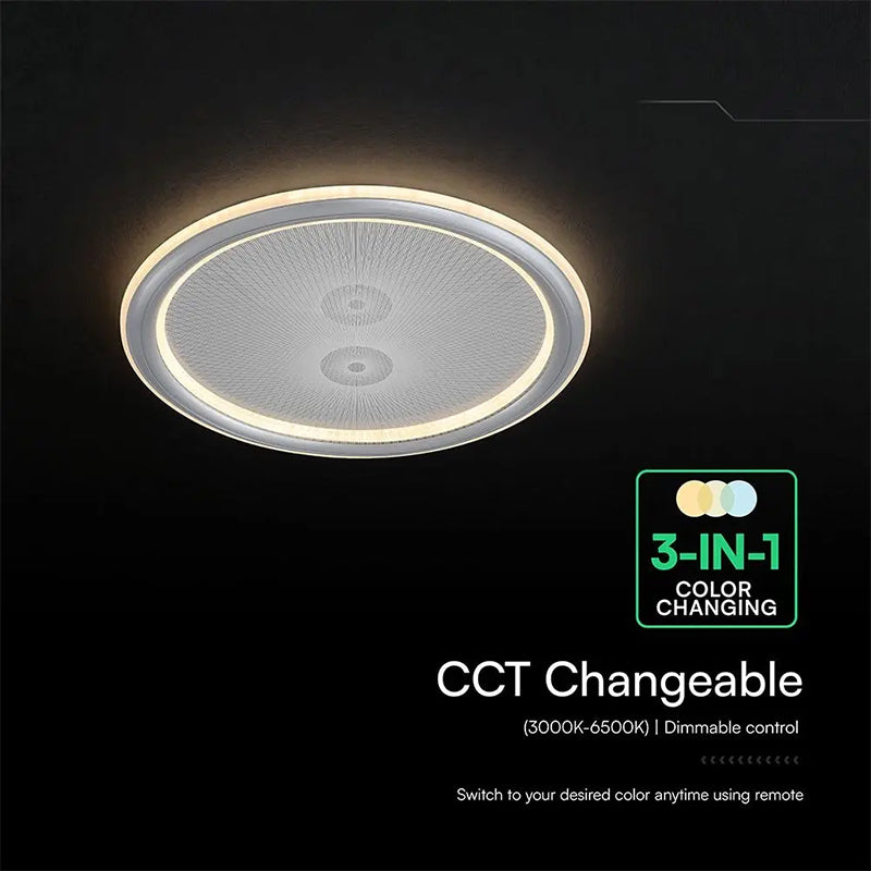 Aplică LED 50W 3in1 dimabilă cu telecomandă, IP20, gri, V-Tac SKU-24182