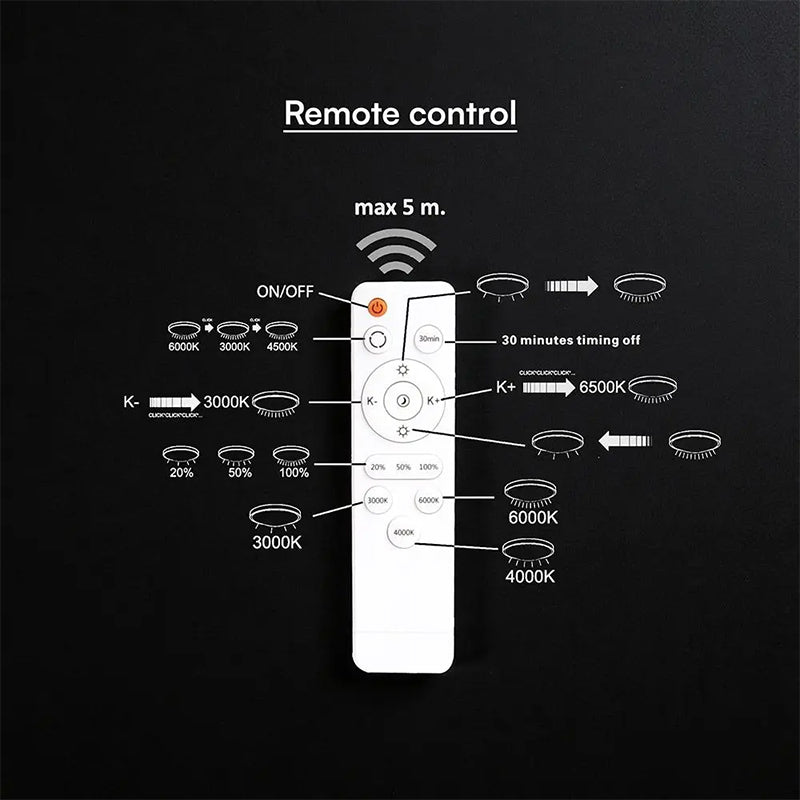 Aplică LED 50W 3in1 dimabilă cu telecomandă, IP20, gri, V-Tac SKU-24182