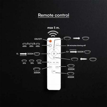 Aplică LED 50W 3in1 dimabilă cu telecomandă, IP20, gri, V-Tac SKU-24182