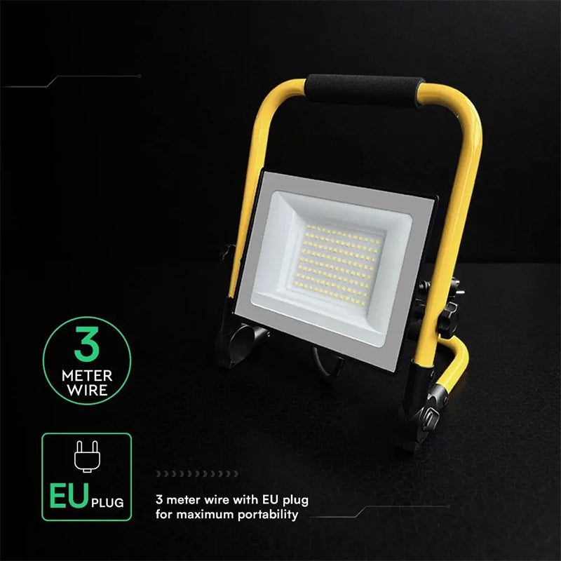 Reflector LED portabil cu suport 50 W alb rece 6500 K IP65 V-Tac SKU-242196